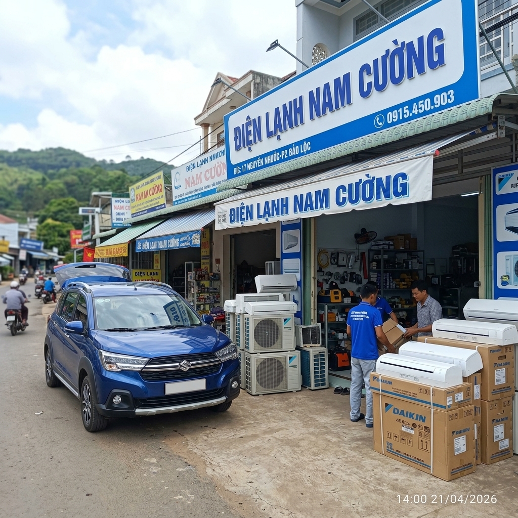 Cửa hàng Điện Lạnh Nam Cường tại 17 Nguyễn Nhược Công, Phường 2, TP. Bảo Lộc, Lâm Đồng
